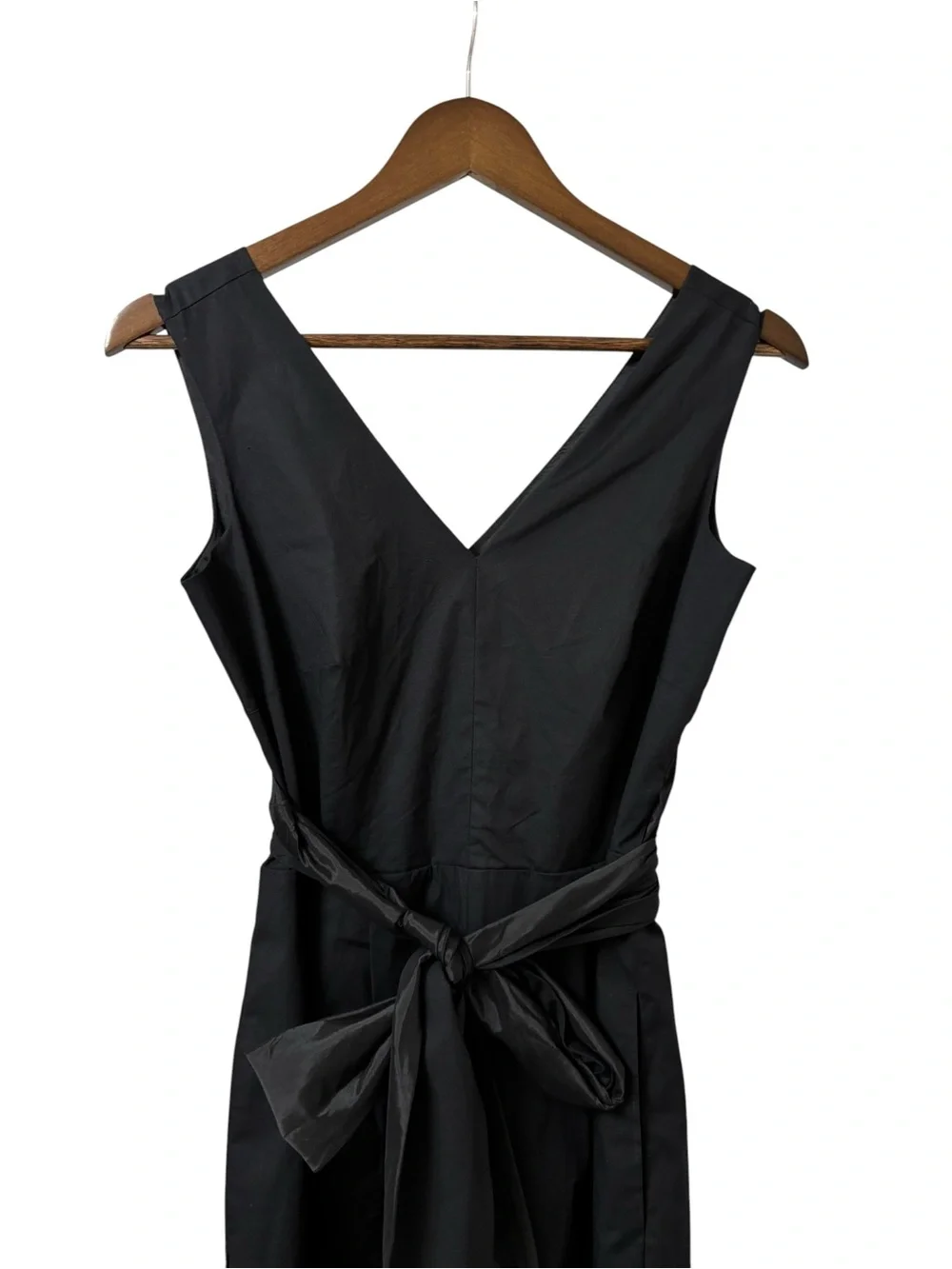 J.Crew black crop wide leg wrap tie stretch poplin tailored v neck jumpsuit 00